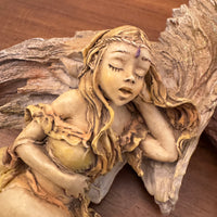 Vintage J Destefano Resin Figurine Sleep Girl Elf