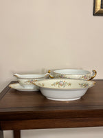 Vintage Noritake-Naomi Porcelain Gravy-Oval-Serving Bowl Set of 3
