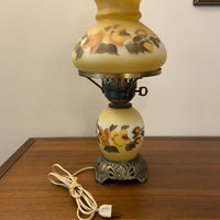 Vintage Accurate Casting Hand Painted Floral Hurricane Lamp