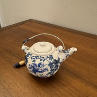 Teapot Ceramic Christmas Holiday Ornament Blue Chinoiserie Style