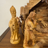 Olive Wood Hand-carved Nativity Set and Manger READ