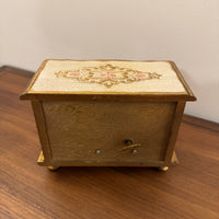 Vintage Japanese Wooden Musical Jewelry Box