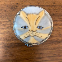 Vintage Limoges France Peint Main Mini Trinket Box Cat