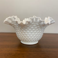 Vintage Fenton Hobnail Milk Glass Bowl