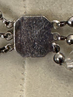 Crystal 3 Strand Necklace with Sterling Silver Open Box Clasp
