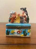 Porcelain Trinket Box Sea Creatures

