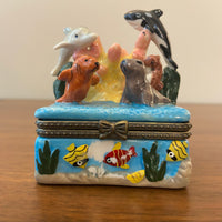 Porcelain Trinket Box Sea Creatures