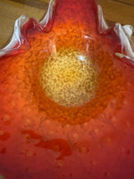 Glass Orange-Golden-tone Ashtray Decorative Bowl
