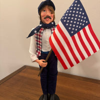 4th Of July Americana Patriotic Drummer-Flag Bearer Figurine Set of 2