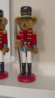 Christmas Holiday Decor Martha Stewart Teddy Bear Nutcracker Figurine Set of 2
