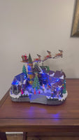 Animated LED Village with Santa Sleigh Home Accents Holiday Decor READ
