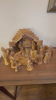 Olive Wood Hand-carved Nativity Set and Manger READ
